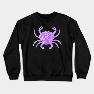 Mandala Crab (purple and white inverted) Crewneck Sweatshirt